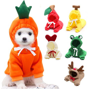 Cute fruit-inspired dog hoodie with a cozy design for small dogs and puppies.