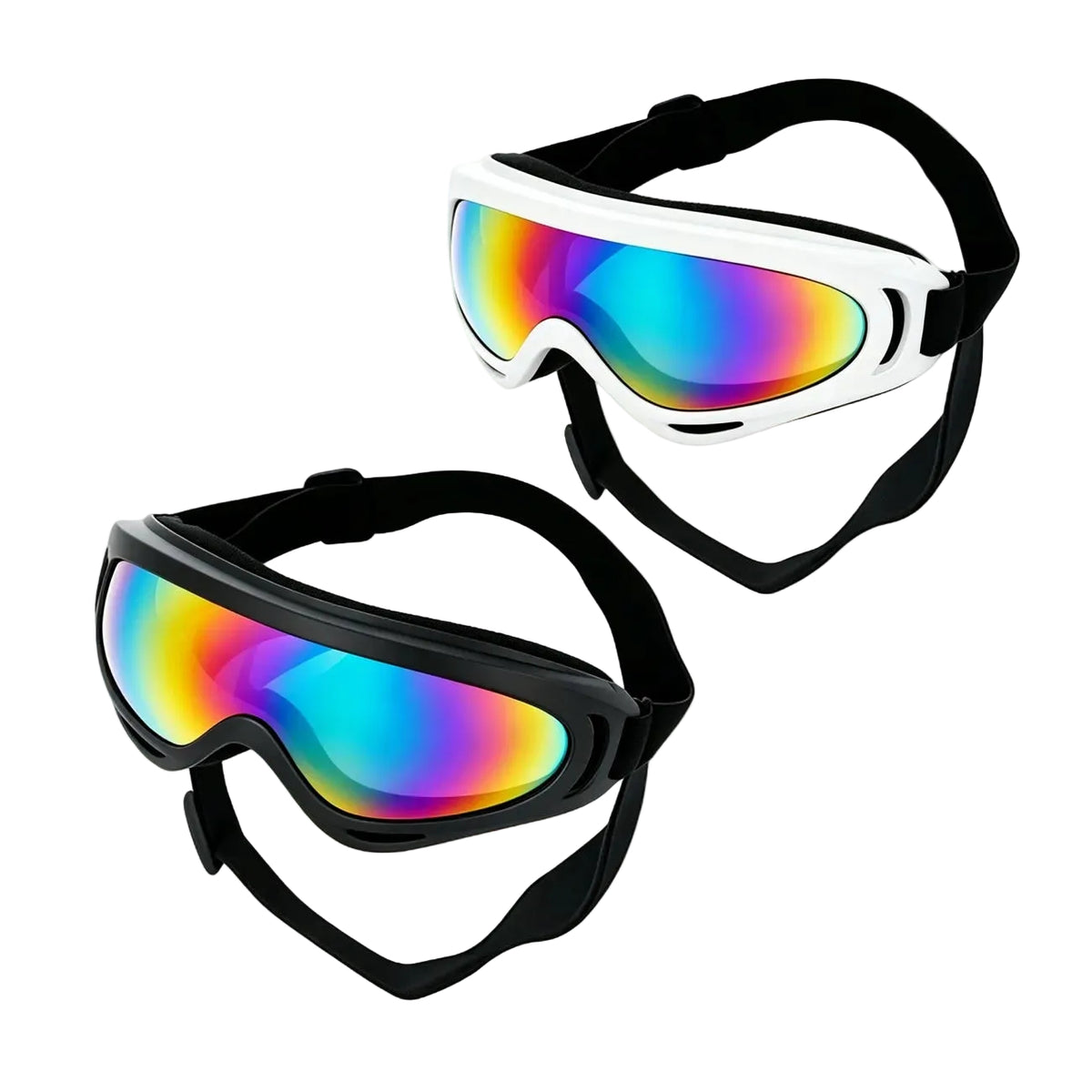 Dog sunglasses for small dogs with adjustable straps for outdoor use.